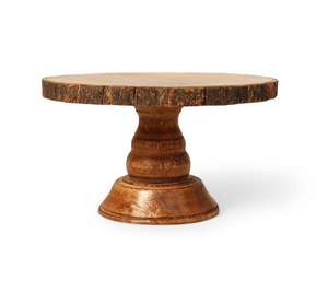 Madera rústica con soporte de metal Soporte de pastel de una sola lágrima Diseño único para utensilios de cocina para el hogar Plato de pastel de alta calidad para decorar - Product Image 5