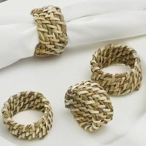 Vietnam anneau porte-paille naturel pour serviette prix de gros jonc de mer ronds de serviette tissé à la main herbe de mer décor de table - Product Image 1