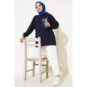 Tunique unie à deux fils Bleu Marine - Product Image 2