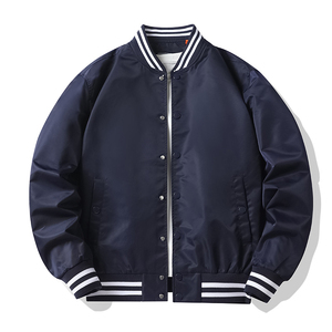 Blouson d'université vintage mince pour hommes personnalisable vente en gros col montant polaire automne baseball bombardier avant vente chaude hiver - Product Image 5