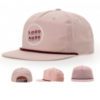 Vietnam usine faible taxe quantité minimale de commande Nylon 5 panneaux non structurés Snapback 256 chapeau de corde Umpqua Snapback casquettes avec chapeaux de corde fabriqués au Vietnam
