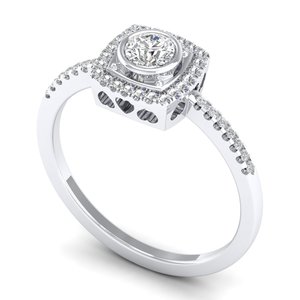 REYES Dernier Design Or Blanc 14K Taille Ronde 0.41Ct Diamant de Laboratoire Bagues de Fiançailles pour Femmes Cadeau de Mariage Bijoux Fins - Product Image 2