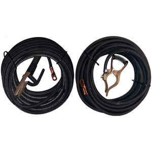 Juego de cables de soldadura Twweco 2/0 de 50 pies con soporte de electrodos A732 y abrazadera de tierra GC300 para soldadura de servicio pesado - Product Image 1