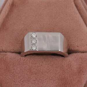 <b>Men's</b> Minimalist Lab Diamond Wedding Band <b>White</b> <b>Gold</b> Fashion <b>Ring</b> - Product Image 2
