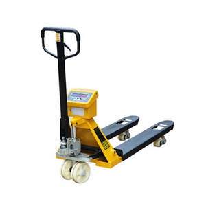 Chariot élévateur à palettes avec balance intégrée, équipement de manutention hydraulique avec affichage numérique pour usage industriel en entrepôt - Product Image 1