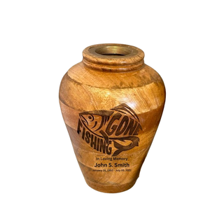 โกศไม้มะม่วงตกปลาส่วนบุคคลสําหรับเรือเผาศพมนุษย์สําหรับผู้ใหญ่ชายหญิงถือศพที่เผาศพได้นานถึง 200 ลูกบาศก์นิ้ว - Product Image 1