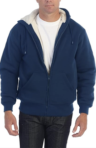 BANGLADESH DIRECT FACTORY <b>MEN'S</b> SOFT HEAVYWEIGHT <b>SHERPA</b> LINED <b>FLEECE</b> HOODIE <b>JACKET</b> NEW ARRIVAL WINTER THERMAL <b>JACKETS</b> - Product Image 2