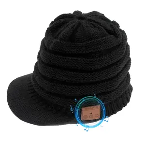 时尚内置立体声扬声器扬声器帽无线帽蓝色至其他豆豆帽