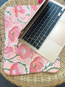 Algodón acolchado Durable Modern Laptop Sleeve Simple Peach para Pansy Diseño floral Ecológico Hecho a mano Artista Boho College - Product Image 3