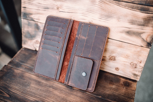 Porte-cartes long en cuir véritable personnalisé Porte-cartes long portefeuille en cuir pour hommes de haute qualité - Product Image 2