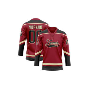 Camiseta de hockey juvenil transpirable de doble cara sublimada OEM, uniforme de hockey sobre hielo personalizado con nombre de equipo, camiseta de hockey sobre hielo barata - Product Image 1