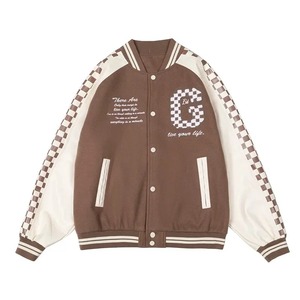 เสื้อแจ็คเก็ตเบสบอลผู้ชาย หนังแท้ กันน้ำ กันลม ผ้าแคนวาส ปักลายฮิปฮอป สไตล์สตรีทแฟชั่น ทรงหลวม - Product Image 1