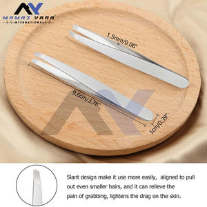 แหนบเงินตามหลักสรีรศาสตร์พร้อมปลายเส้นใยสแตนเลสชุดแหนบต่อขนตา12ชิ้นรุ่น applicator ปริมาณสูง - Product Image 5