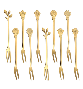 Ensemble de fourchettes à dessert en laiton Royal Design prix bon marché prix usine grossiste fourchette en laiton doré 6 pièces - Product Image 6