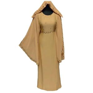 2025 Stylish Ladies Latest Chiffon Abaya with Rhinestones Custom Women Dress Muslim Two-piece Abaya Women Muslim Dress For Sale - Product Image 3