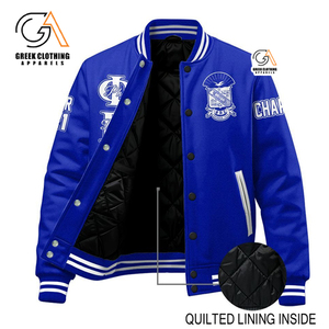 Chaqueta Universitaria Transpirable con Bordado Personalizado de la Fraternidad Phi Beta Sigma, Estilo Griego Invernal, Patrón de Letras Vintage, Informal para Hombre - Product Image 4