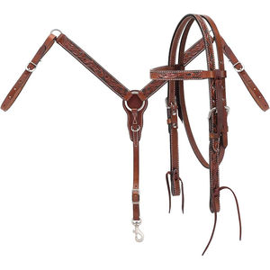 Cabecera ecuestre occidental hecha a mano y cuello de pecho Equipo de carreras de barril más vendido a precio mayorista Cuero puro - Product Image 6