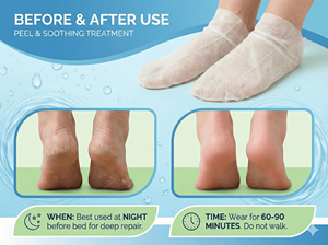 Masque pour les pieds en tissu biologique à base de plantes, marque privée, enrichi en glycérine, soin de la peau, hydratant, adoucissant, lissant, réparation des talons - Product Image 5