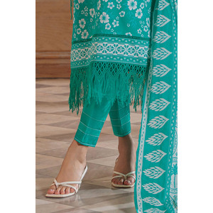Traje de 3 Piezas para Mujer con Estampado Floral y Borde Bordado en los Pantalones CL-62245 - Product Image 3