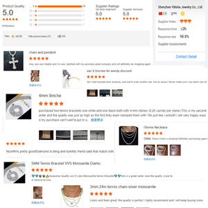 कस्टम 18k गोल्ड बनाम मोइससानाइट स्टेटमेंट नेकलेस ब्राइडल सेट 925 चांदी की प्रयोगशाला में उगाए गए रोडियम प्लेटेड लक्जरी महिला गहने - Product Image 6