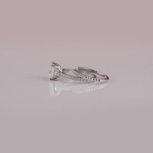 10KT or massif Style classique princesse coupe pleine éternité bague de luxe personnalisé mariage fiançailles ensemble laboratoire cultivé diamant IGI bague - Product Image 2