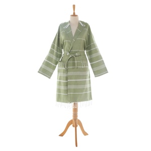 Albornoz Pestemal Turco Unisex de Lujo, Tejido, 100% Algodón, con Capucha, a Rayas, Talla Grande, Elegante, de Secado Rápido y Transpirable - Product Image 2