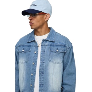 Chaqueta de Mezclilla Gruesa de Poliéster/Algodón con Cierre, Estilo Casual y Ecológico para Invierno, con Lavado Claro - Product Image 1