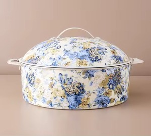 หม้อไฟดีไซน์ไม้แท้เคลือบเอนาเมล คุณภาพเยี่ยม รูปทรงกลม พร้อมฝาโลหะ - Product Image 6