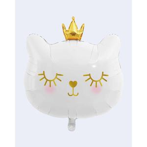 Ballon de fête en aluminium Chat Blanc 56cm pour décoration de fête - Product Image 1