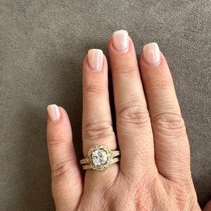 VVS Moissanite แหวนหมั้นมรกต14K สีเหลืองทองเดี่ยวสำหรับผู้หญิงเครื่องประดับฮิปฮอปประกายออกเพชร - Product Image 3