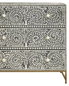 Incrustaciones de hueso artesanos personalizados tradición artesanal contemporánea gabinete de mesa personalizado y Floral incrustaciones de hueso de la sala de estar India - Product Image 3