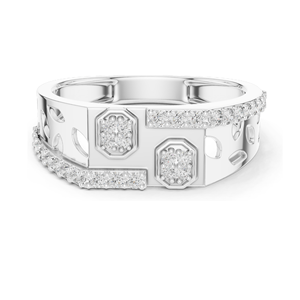 Bague en diamant de culture pour femme, poids total 0,35 carat, clarté VVS-VS EF, disponible en or rose, or jaune, or blanc et argent sterling - Product Image 1