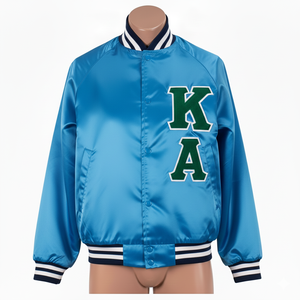 Veste bomber en satin OEM pour sororité, veste unisexe personnalisée, logo brodé personnalisé, vêtements grecs AKA pour les vêtements universitaires - Product Image 4