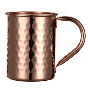 Tasse en cuivre avec poignée en acier inoxydable Cuivre à boire poli miroir brillant sur mesure avec une qualité supérieure - Product Image 2