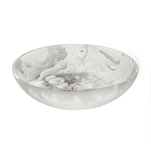 Bol et plat de service en résine écologique gris et blanc, artisanat, passe au lave-vaisselle, pour les fêtes, fabriqué en Inde - Product Image 4