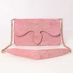 Hot Deal Personnalisable En Cuir De Vachette En Cuir De Vachette Cowgirl Sac À Main pour Femmes Western Boot Conception Cousue avec Gland Décorations De Fleurs - Product Image 2