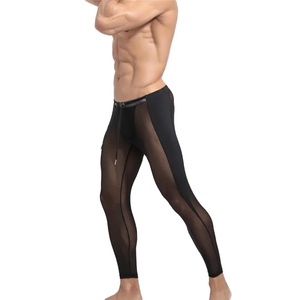 Men Elastic Waist Polyester Breathable Skin <b>Tight</b> High Quality Durable Sporty Running Leggings - Product Image 2