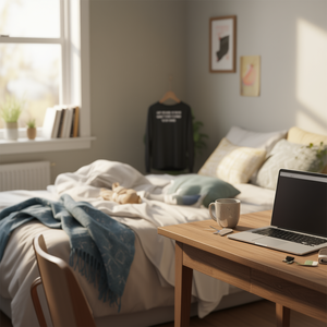 T-shirt à manches longues pour adolescents, col rond, unisexe, impression sérigraphique, juste parce que je suis réveillé ne signifie pas que je suis prêt à faire des choses - Product Image 3