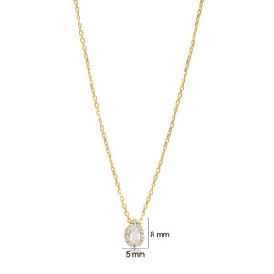 Collar con Colgante de Circonita Blanca Transparente en Forma de Pera, Joyería Turca Hecha a Mano al por Mayor, Plata de Ley 925 - Product Image 3