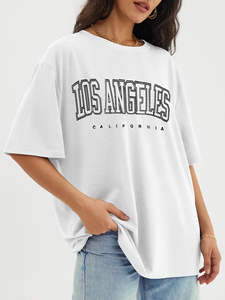 2025 nuevo fabricante de camisetas lisas para mujer al por mayor impresión personalizada Logotipo de mujer de gran tamaño camisetas de algodón de talla grande para mujer - Product Image 2