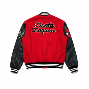 Chaqueta universitaria de lana y cuero a la moda Chaqueta con letras de estilo retro para hombres y mujeres - Product Image 2