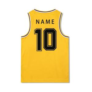 Maillots de basket respirants pour hommes, grandes tailles, blanc, rouge, jaune, personnalisables avec nom, numéro et logo, 100% polyester, vêtements de sport - Product Image 2