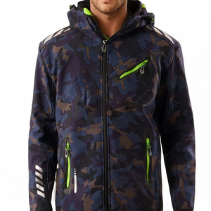 Elegante chaqueta transpirable de poliéster con cremallera para hombre Softshell con forro polar, Capucha ajustable, prendas de vestir, chaqueta con logotipo personalizado - Product Image 1