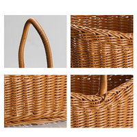 Tienphong Groothandel Handgeweven Rotan Picknickmand, Opbergmand Met Handvat, Handvat Handmand Bloemenmanden