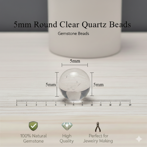 Wholesale Beadsnfashion 5mm Round <b>Clear</b> <b>Quartz</b> Beads White for DIY Jewelry <b>Bracelet</b> Necklace Earrings Making - Product Image 3