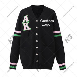 2025 High Quality Alpha AKA Approved <b>Women's</b> V neck <b>Cardigan</b> Winter Knitted Sweaters for Sorority Greek Apparels University - Product Image 3