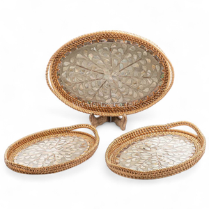 Bandeja Rectangular Premium de Ratán con Incrustaciones de Nácar, Suministro al por Mayor para Hoteles, Restaurantes y Servicios de Catering - Product Image 4