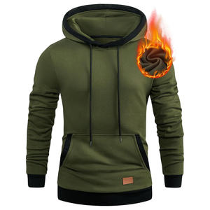 Sweat à capuche en coton brossé 320 GSM pour hommes veste polaire épaisse à fermeture éclair complète entraînement de style de rue décontracté pour l'automne - Product Image 1