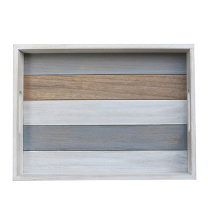 Forme étroite avec poignée en métal ensemble bois naturel rectangulaire fête de la nourriture plateau de service en bois plateau de service de luxe en bois - Product Image 5
