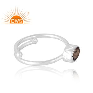 Anillo de piedras preciosas ahumadas naturales de Plata de Ley 925 más vendido, joyería personalizada para mujer, regalo para ella - Product Image 4